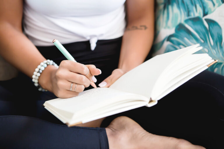 Woman with planner and pen